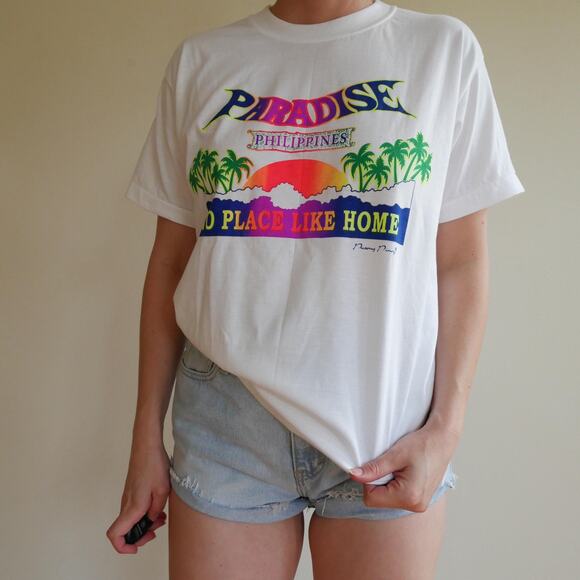 Vintage t-shirt crewneck Purong Pinoy Phillipines Paradise funky tropical tee - Picture 3 of 10